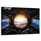 Earthrise Through Spacecraft Window Wall Art