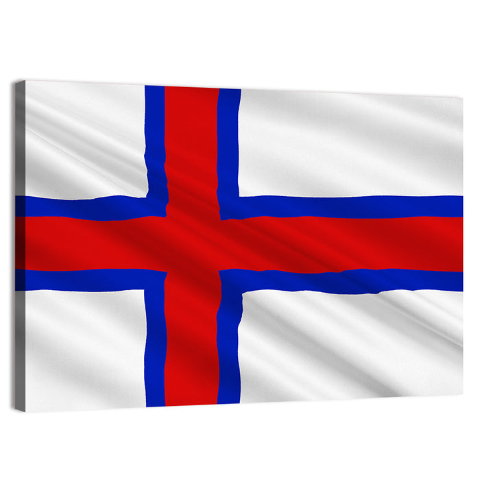 Faroe Islands Flag Wall Art as a canvas print