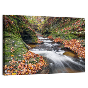 Water cascades in Warren County, Indiana Wall Art