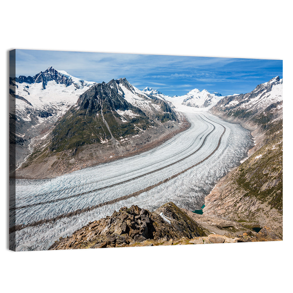 Aletsch Glacier Valley Wall Art, canvas print, landscape