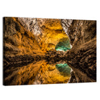 Glowing Green Cave Reflection Wall Art