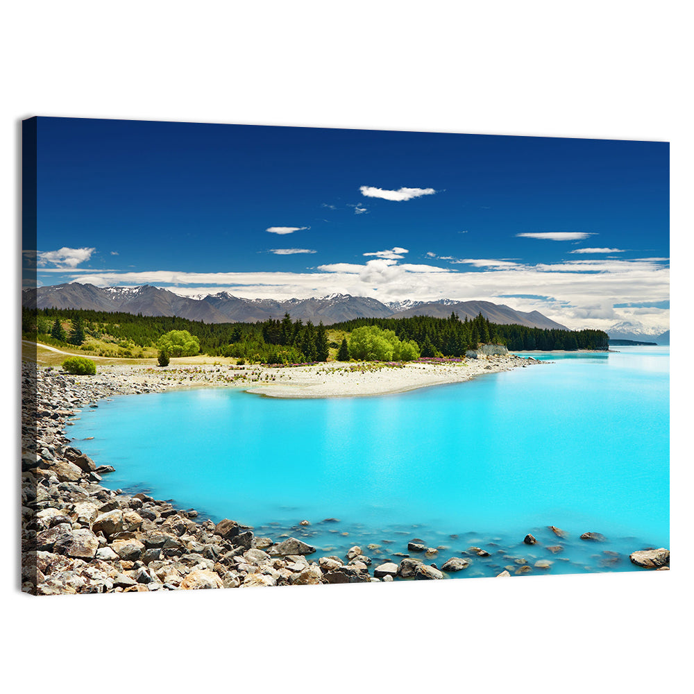 Pukaki lake In New Zealand Wall Art