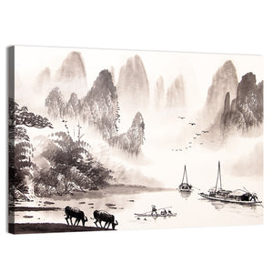 Chinese Watercolor Illustration Wall Art