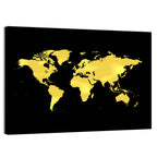 Metallic Gold World Map Wall Art
