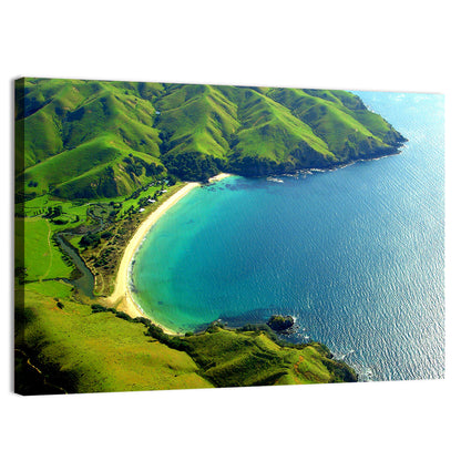Taupo Bay Aerial View Wall Art