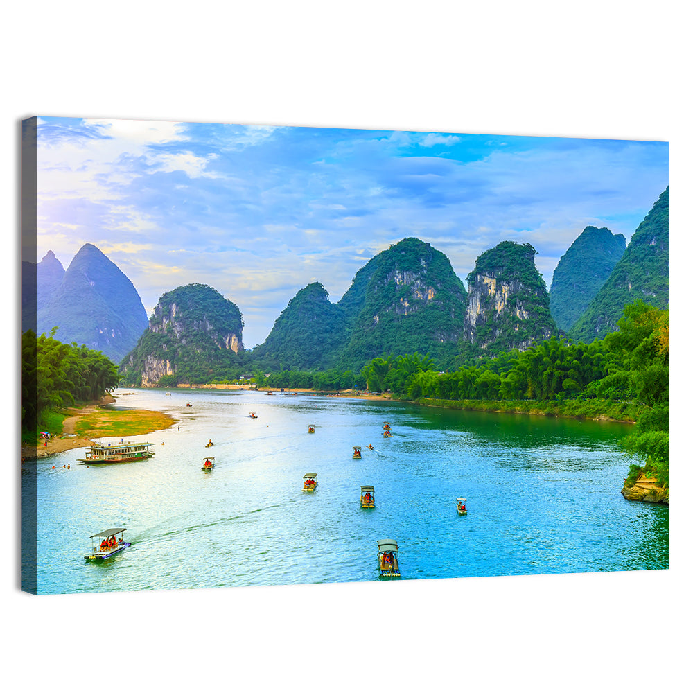 Li River at Yangshuo, Guilin Wall Art, canvas print, landscape
