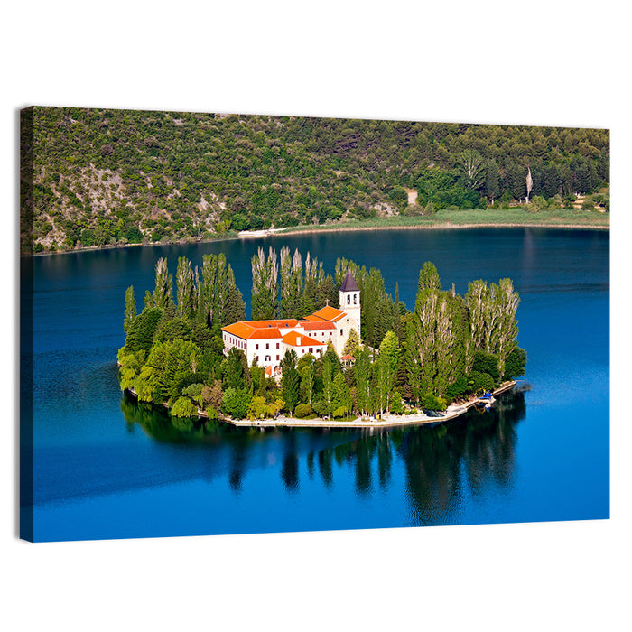 Visovac Monastery on Lake Krka Wall Art as a canvas print