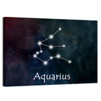 Aquarius Constellation Star Map Wall Art