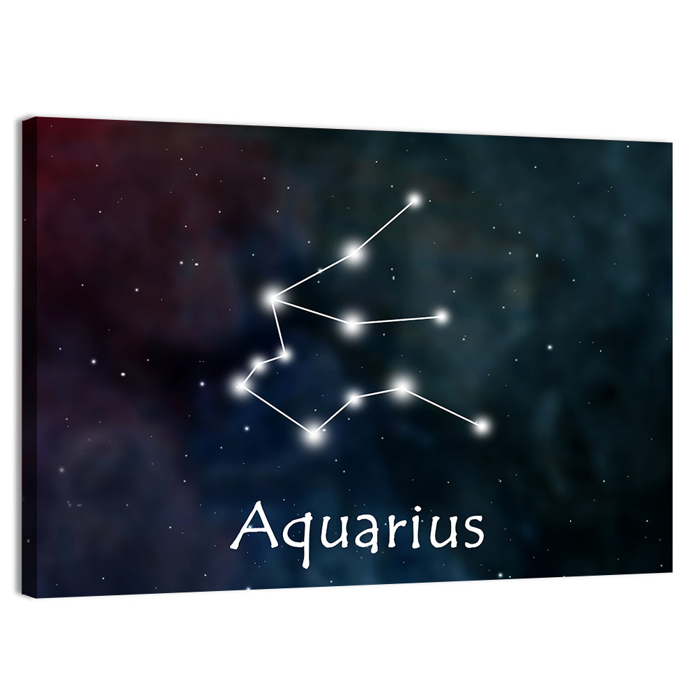 Aquarius Constellation Star Map Wall Art