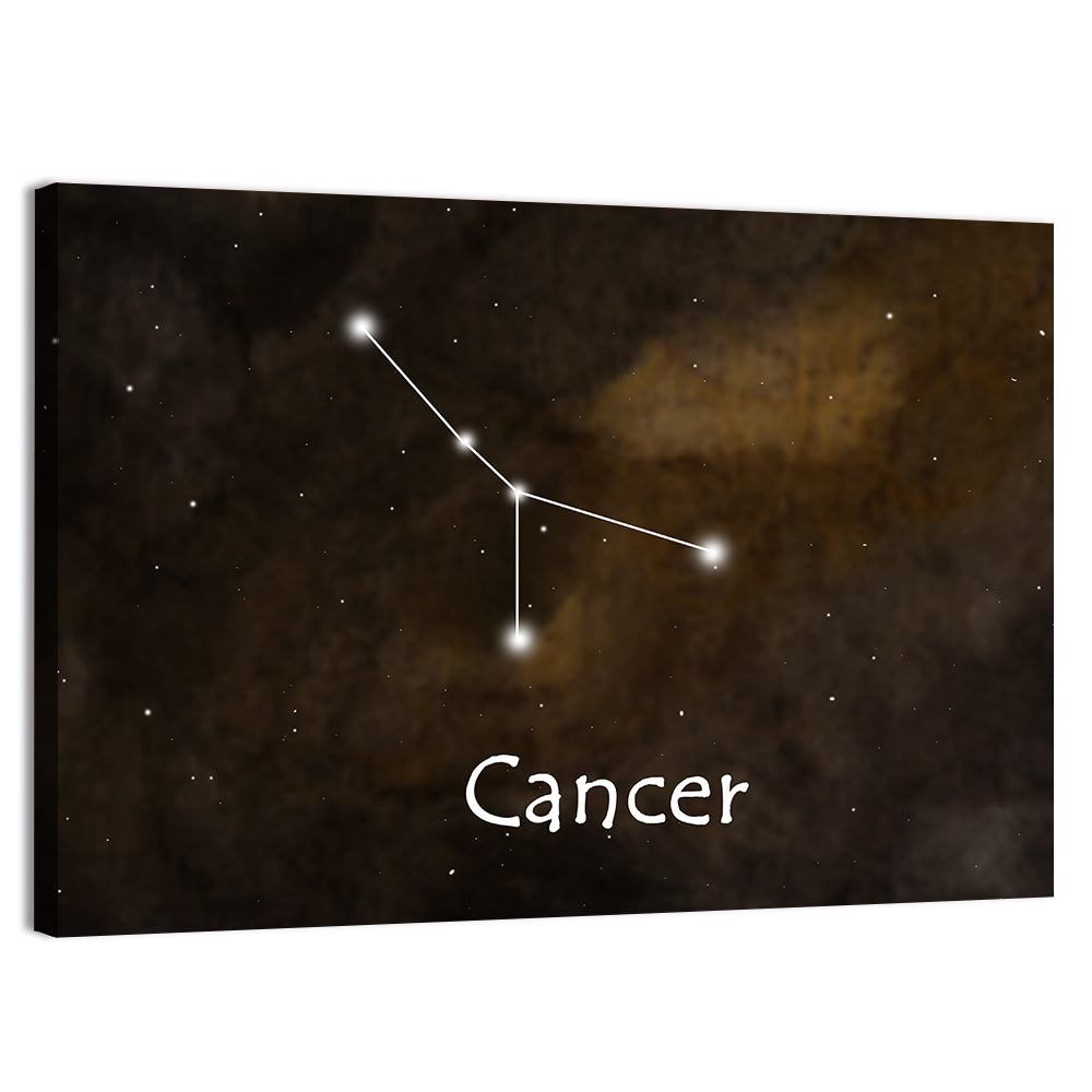Cancer Zodiac Constellation Wall Art, canvas print, landscape
