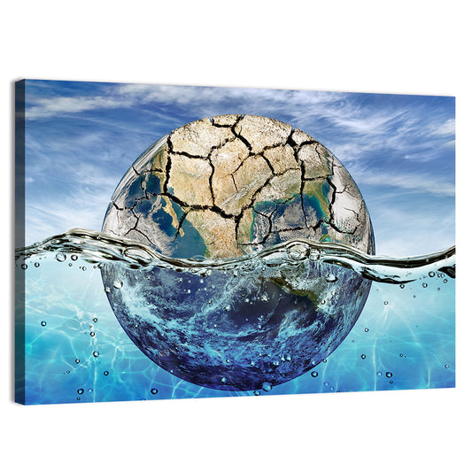 Half-submerged Planet Concept Wall Art