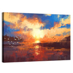 Golden Sunset Over Lake Wall Art