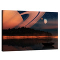 Ringed Planet Over Alien Lake Wall Art