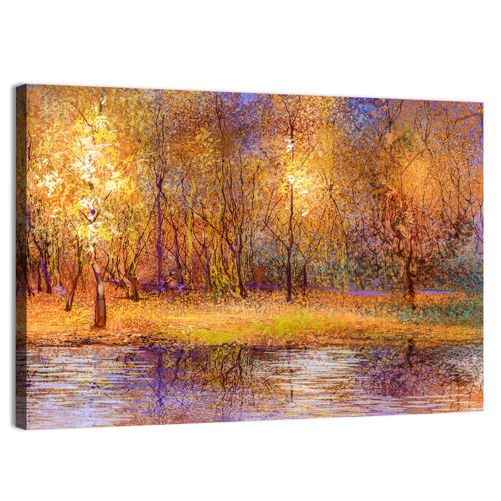Autumn Lake Reflection Wall Art