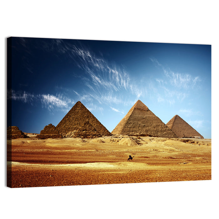 Giza Pyramids Valley View Wall Art as a canvas print