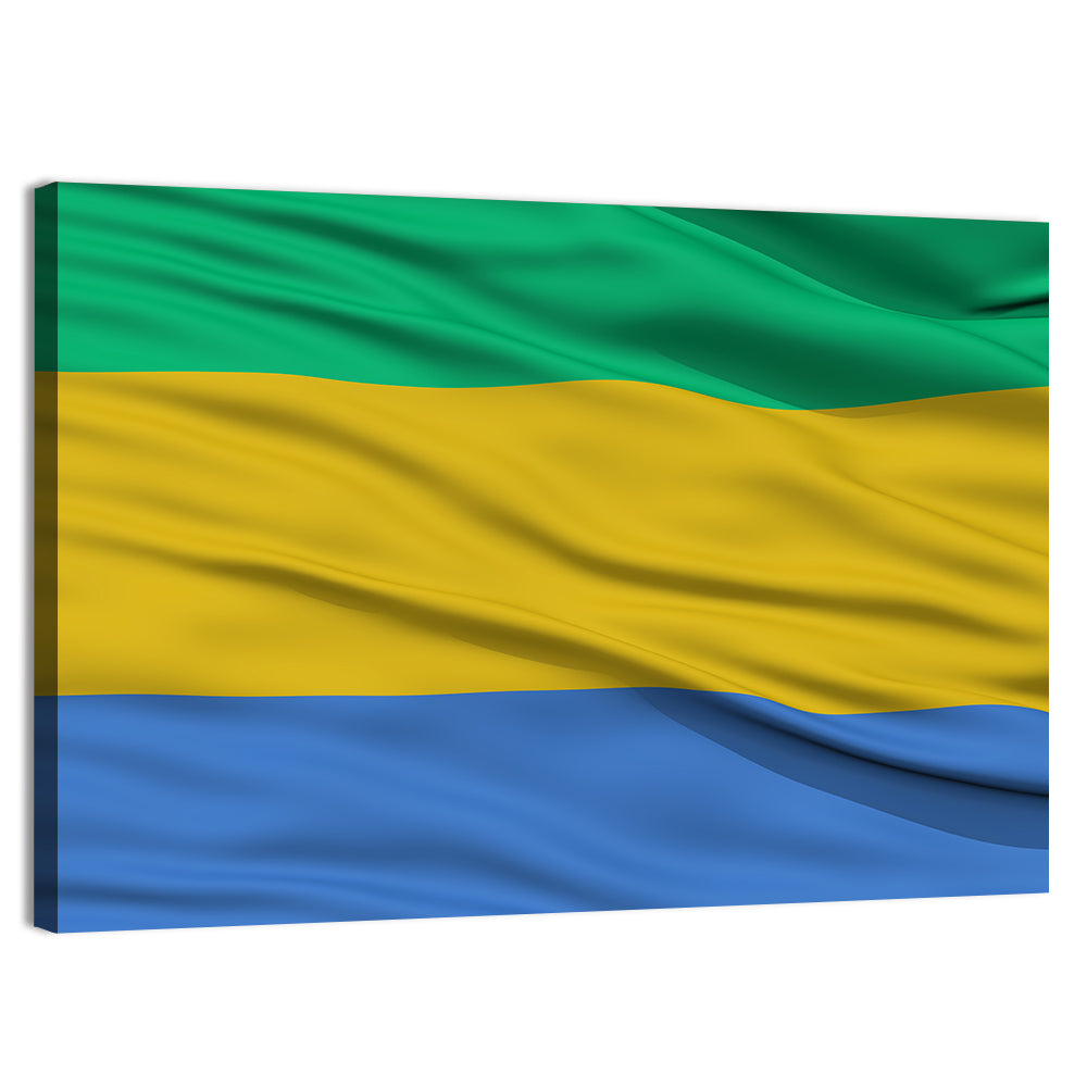 Gabon National Flag Wall Art, canvas print, landscape