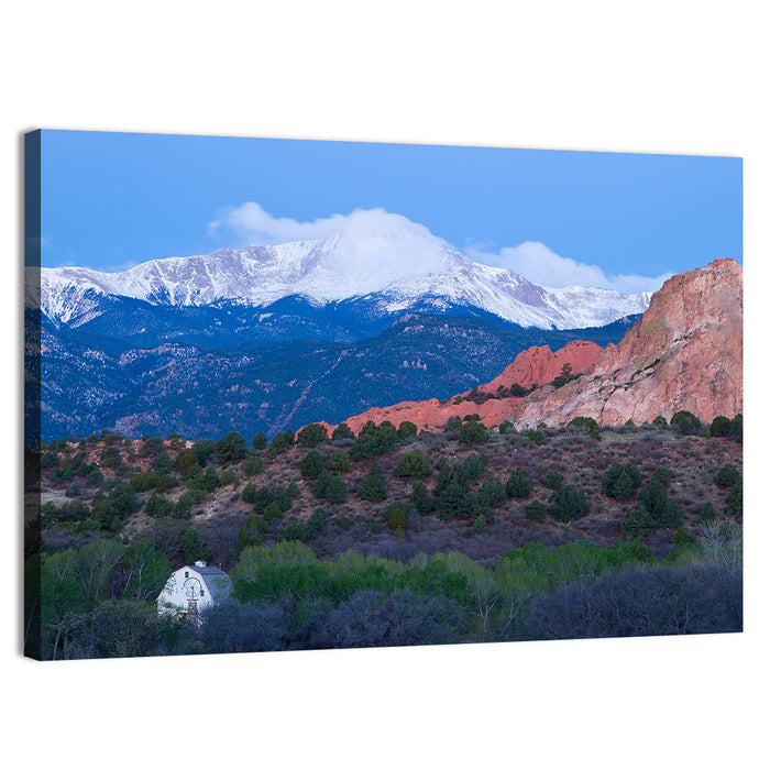 Pikes Peak Mountain Wall Art as a canvas print