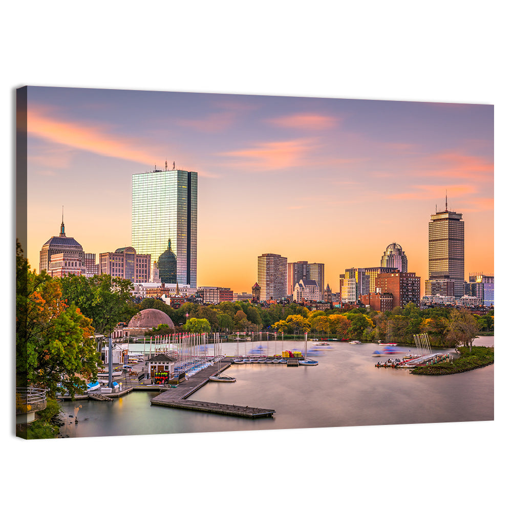 Boston Skyline at Sunset Wall Art