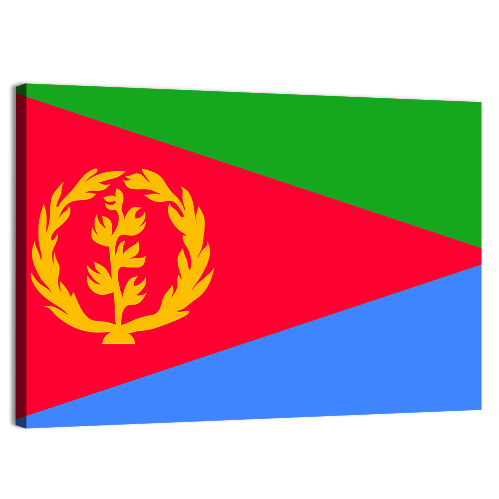 Eritrean National Flag Wall Art, canvas print, landscape