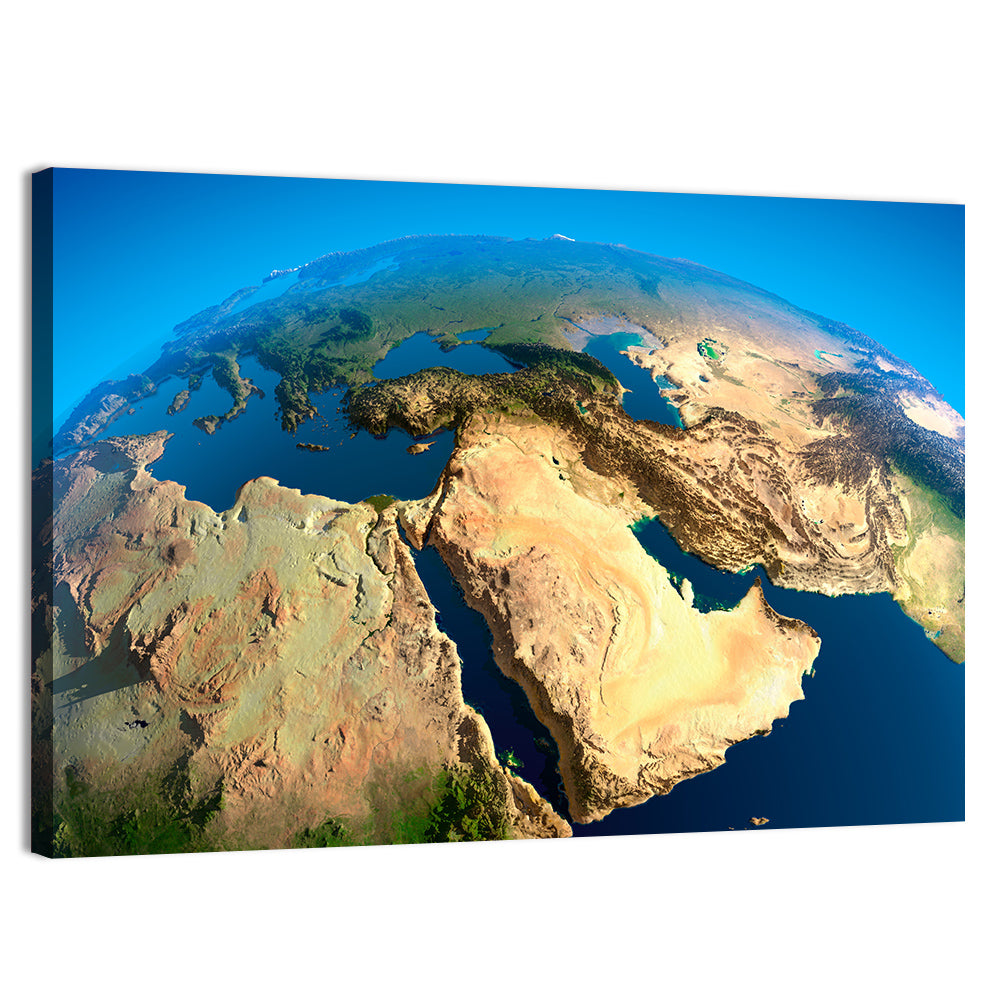 Satellite View of the Middle East Wall Art