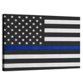 Monochrome American Flag with Blue Stripe Wall Art