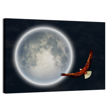 Bald Eagle Moonlight Flight Wall Art