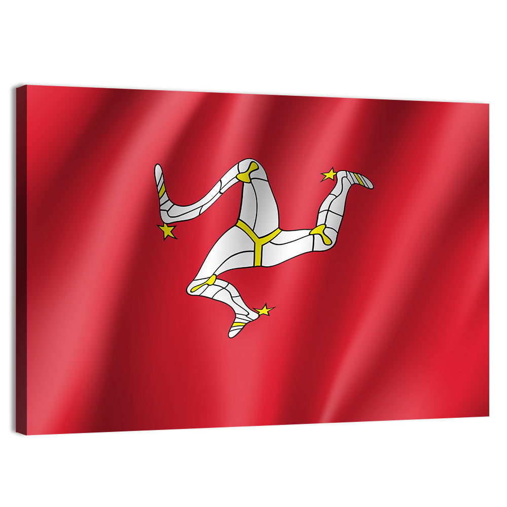 Isle of Man Flag Emblem Wall Art, canvas print, landscape