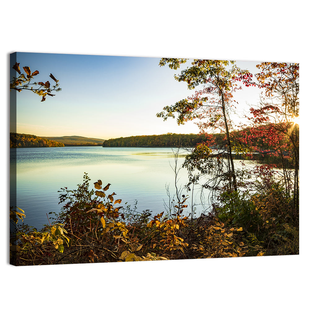 Lake Scranton Autumn Sunset Wall Art, canvas print, landscape