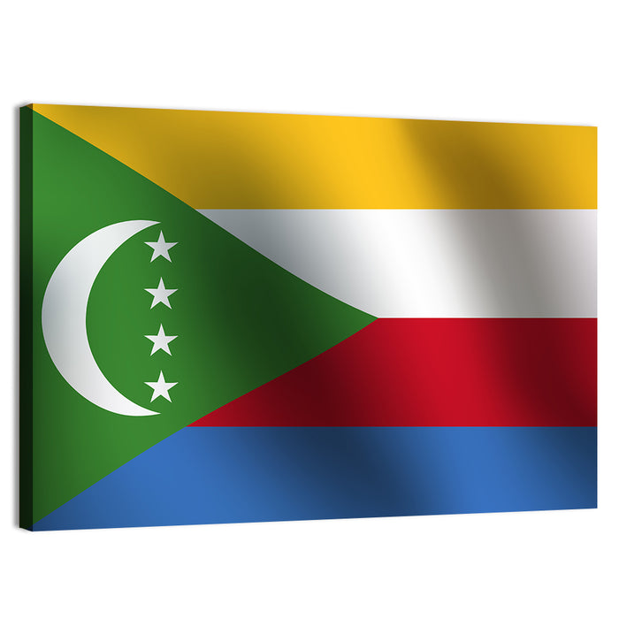 Comoros National Flag Wall Art as a canvas print