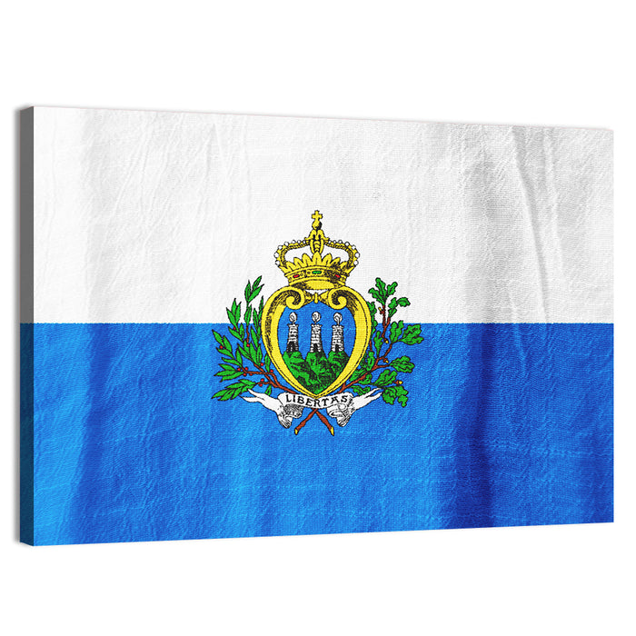 San Marino National Flag Wall Art as a canvas print