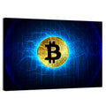 Golden Bitcoin Globe Wall Art