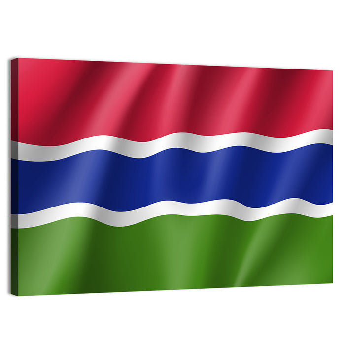 Gambia National Flag Wall Art as a canvas print