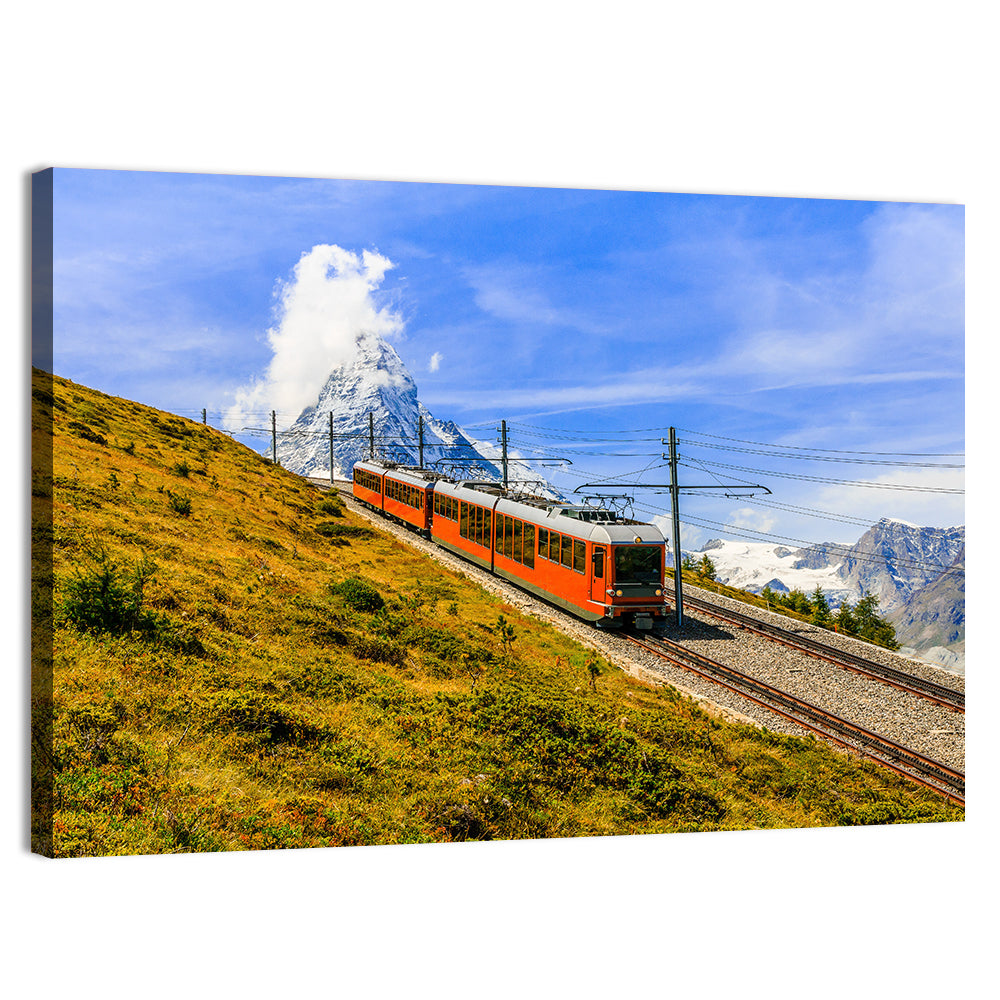 Gornergrat Railway at Zermatt Wall Art, canvas print, landscape