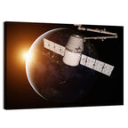 Satellite Over Earth at Sunrise Wall Art