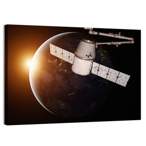 Satellite Orbiting The Planet Earth Wall Art