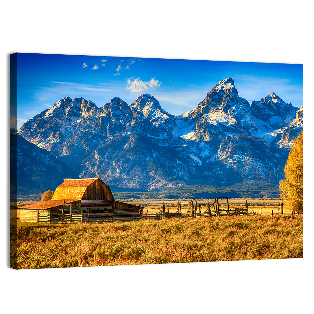 Moulton Barn Sunrise, Grand Tetons Wall Art, canvas print, landscape
