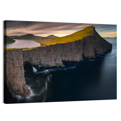 Sorvagsvatn Lake On Cliffs Of Vagar Island Wall Art