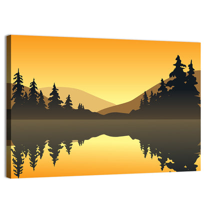Evergreen Lake at Sunset Wall Art