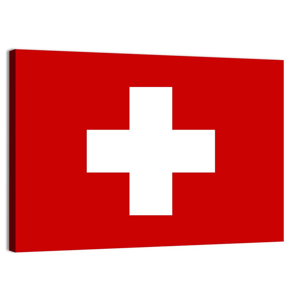 Swiss Flag Wall Art, canvas print, landscape