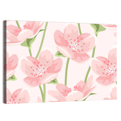 Spring Pink Sakura Magnolia Pattern Wall Art