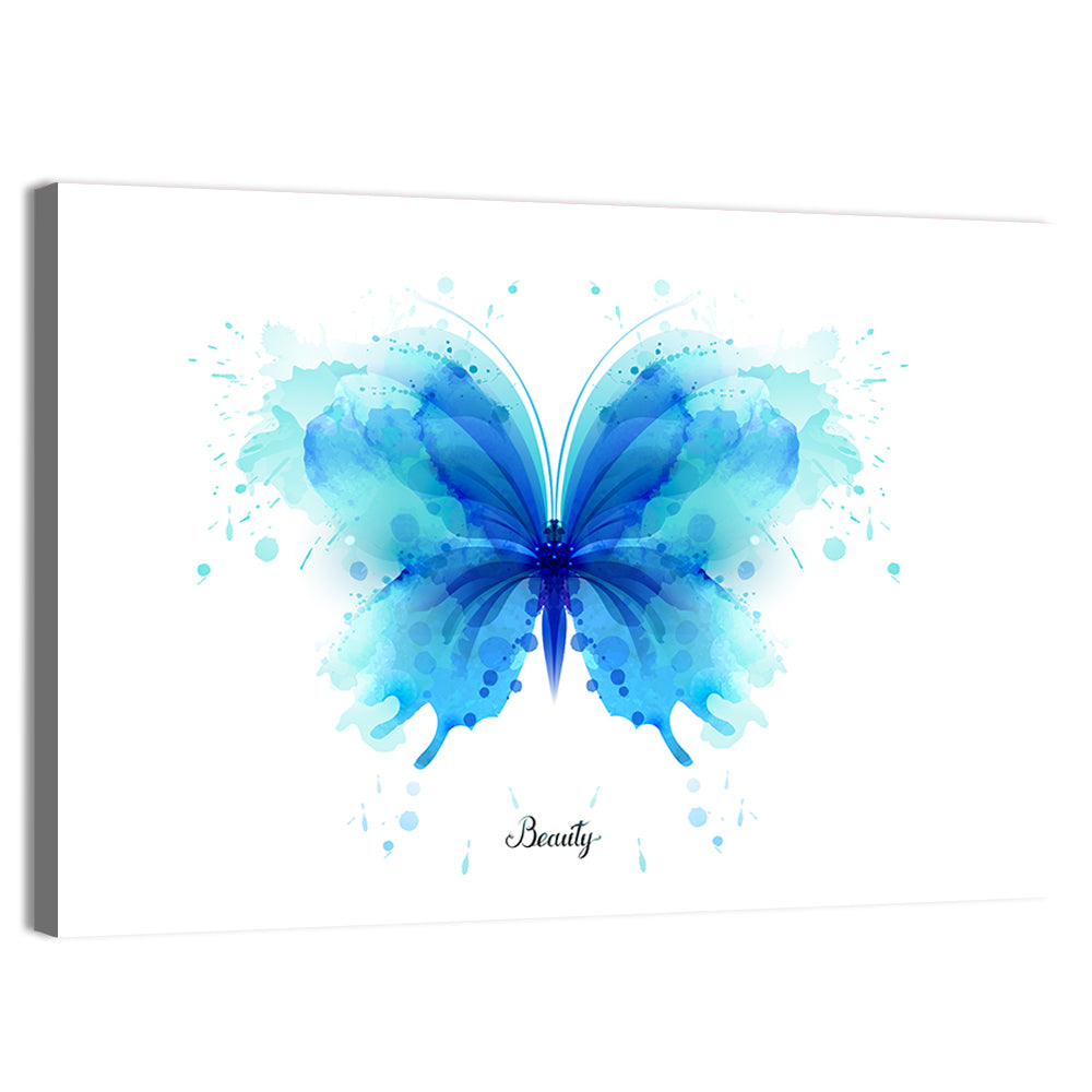 Translucent Blue Butterfly Wall Art