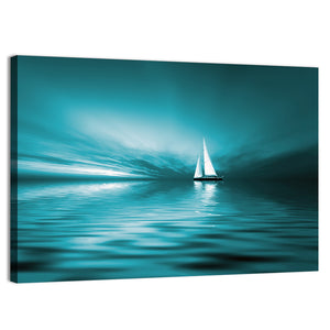 Sailing Boat Sunset Wall Art