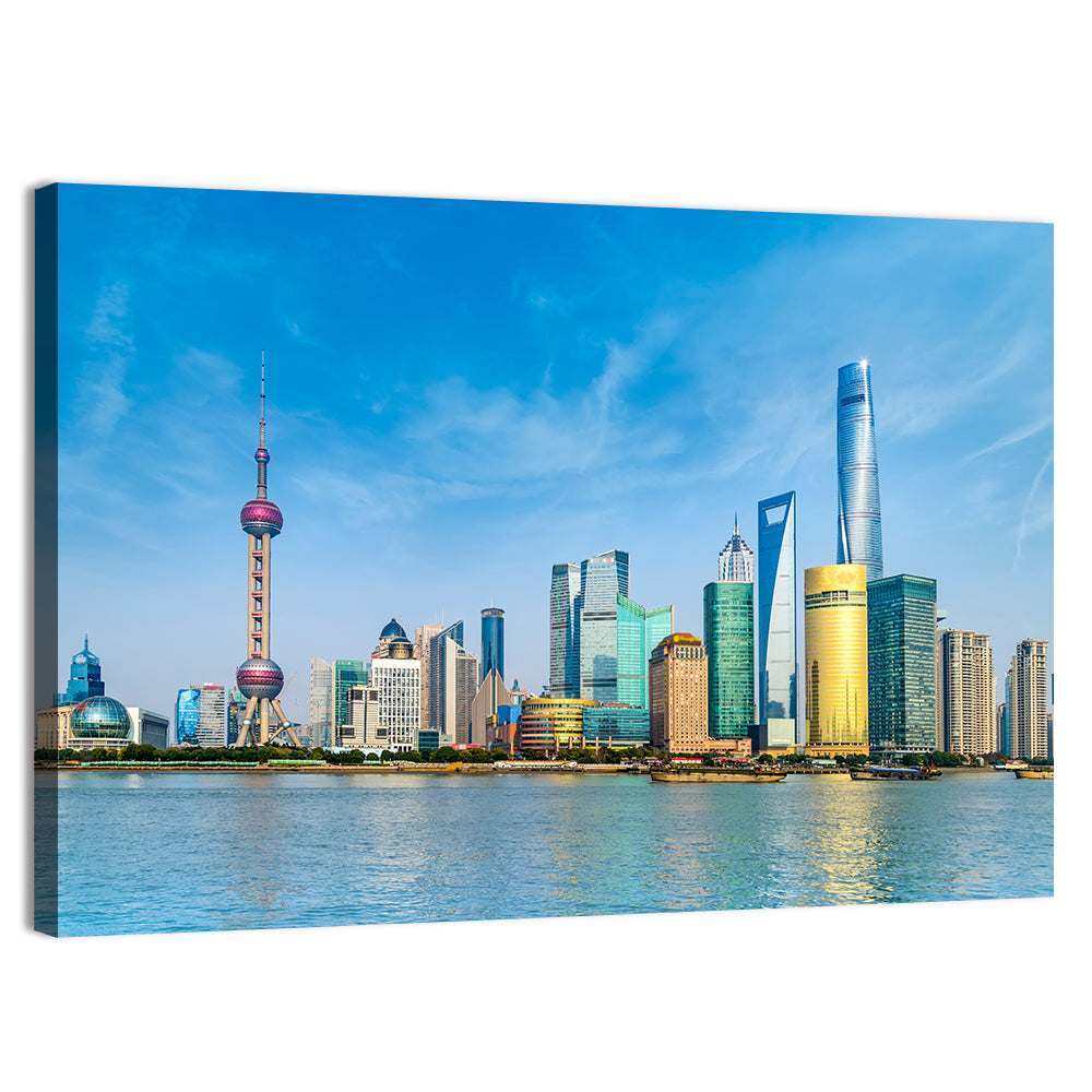 Lujiazui Skyline Shanghai Wall Art, canvas print, landscape