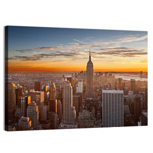 Sunset over Manhattan Wall Art