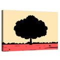 Red Horizon Tree Silhouette Wall Art