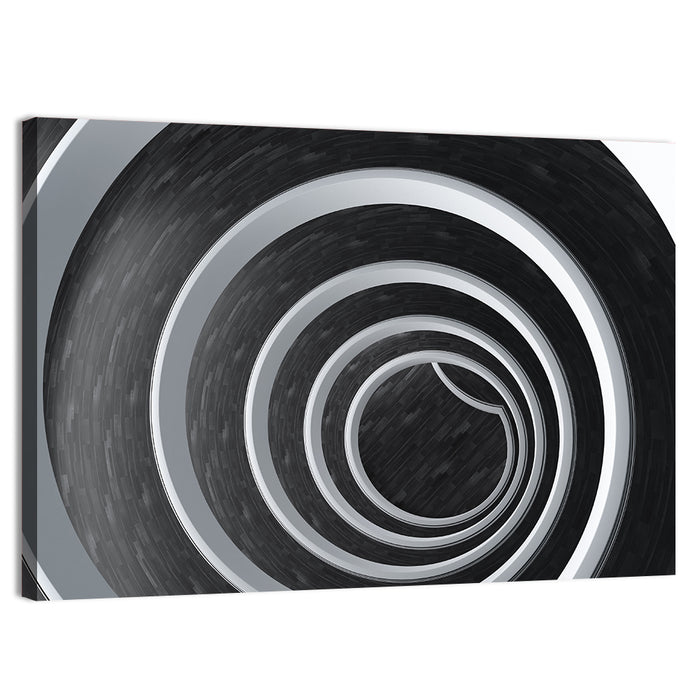 Concentric Spiral Tunnel Wall Art as a canvas print