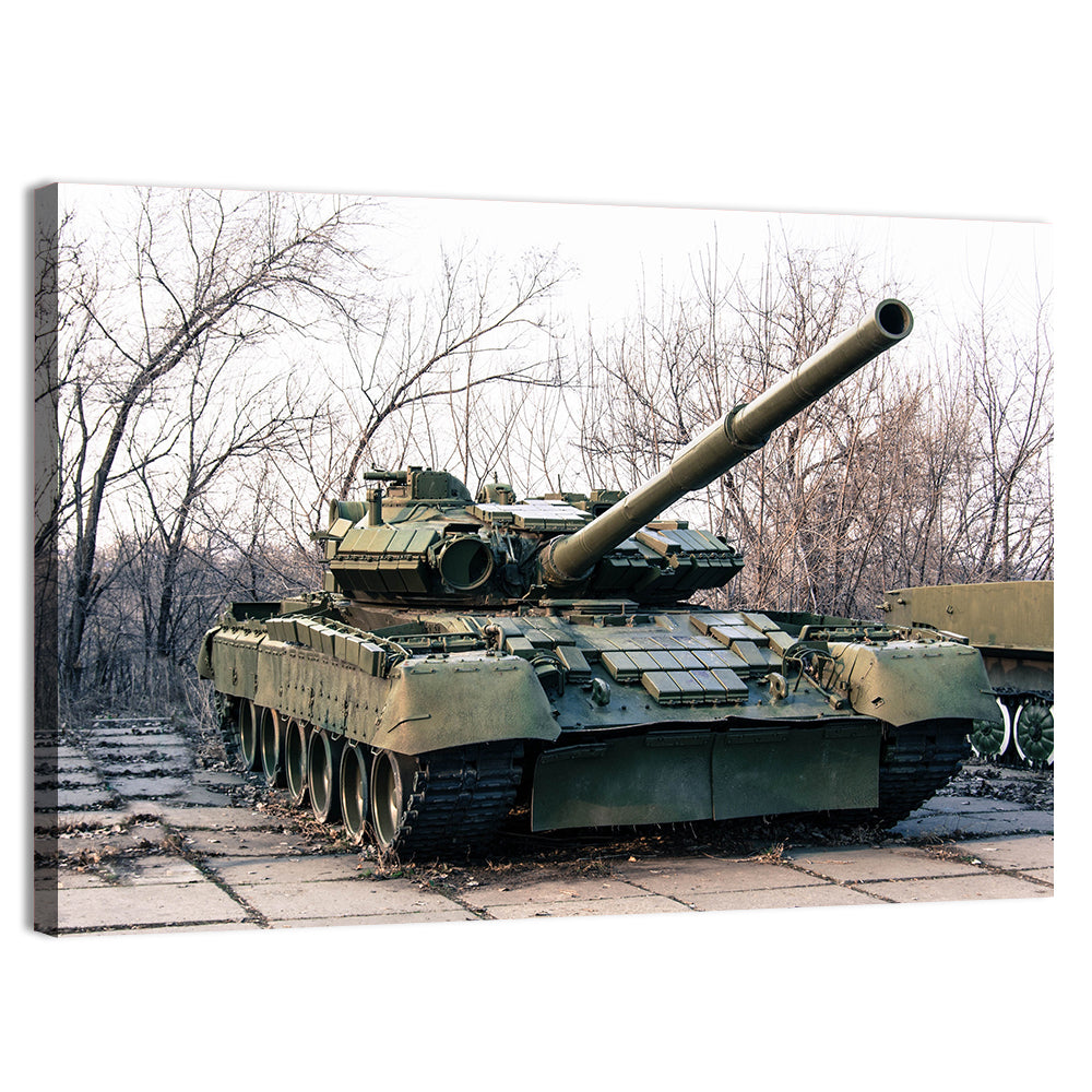 Olive Green Military Tank Wall Art, canvas print, landscape