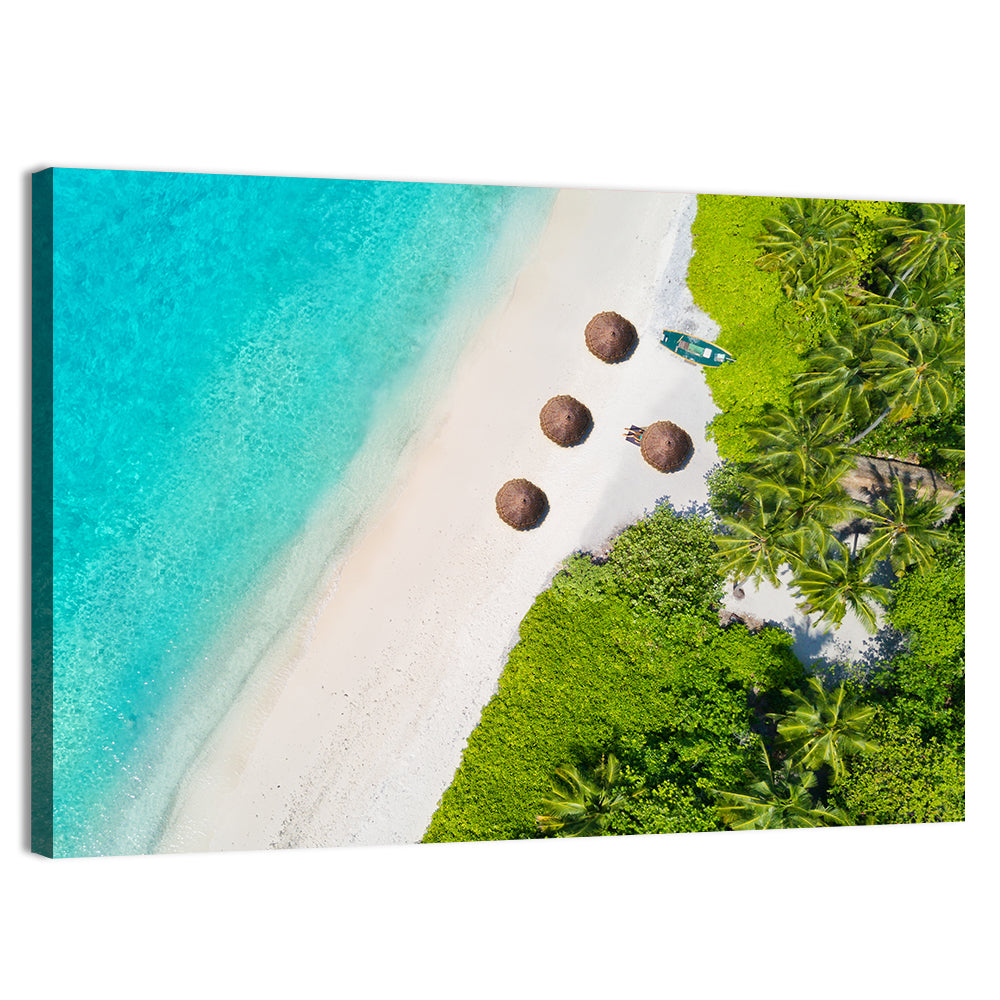 Maldives Aerial Beach View Wall Art