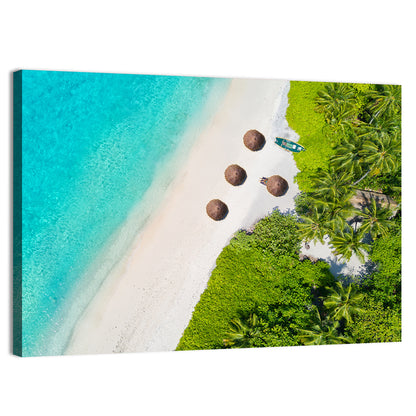 Maldives Aerial Beach View Wall Art