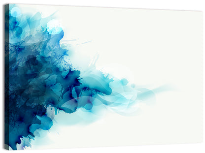 Blue Watercolor Ink Blot Wall Art